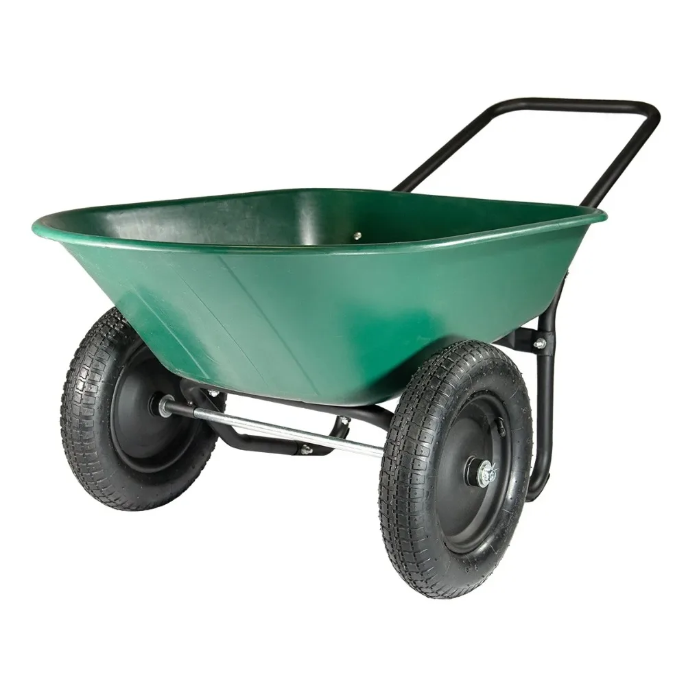 

Yard Rover 2 Tire Wheelbarrow Utility Cart for Garden, Green