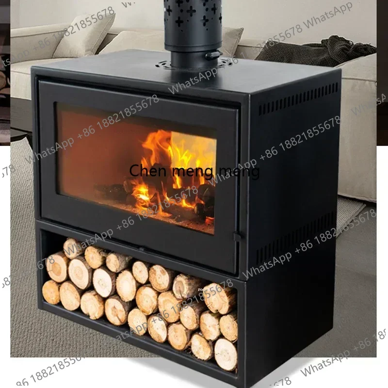 

Американский деревенский камин для загородного дома, европейский дровяной очаг с настоящим пламенем, декоративный железный камин для гостиной, комнатная печь на дровах