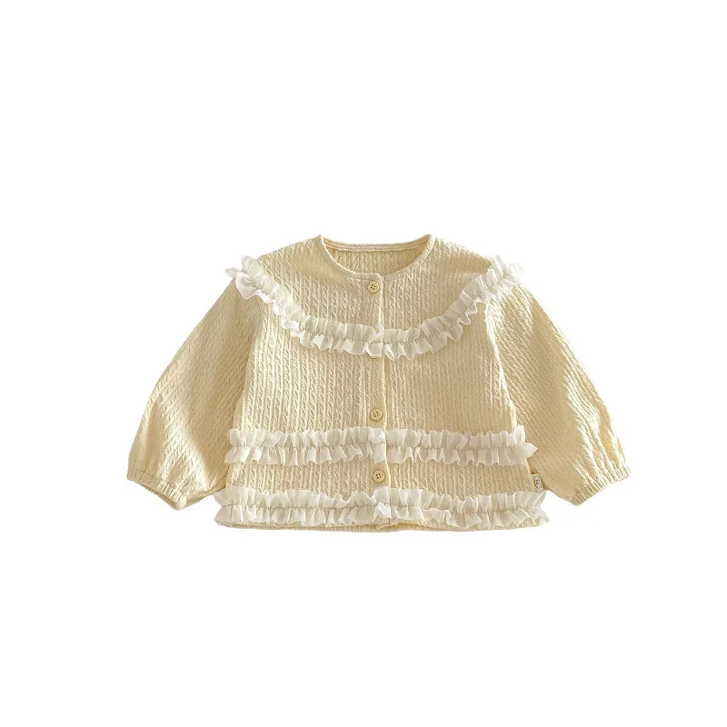 Immagine 6: Giacca in pizzo da ragazza 2026 Nuova primavera Design per bambini Senso Moda primaverile Trendy Baby Western Versione coreana Top a maniche lunghe