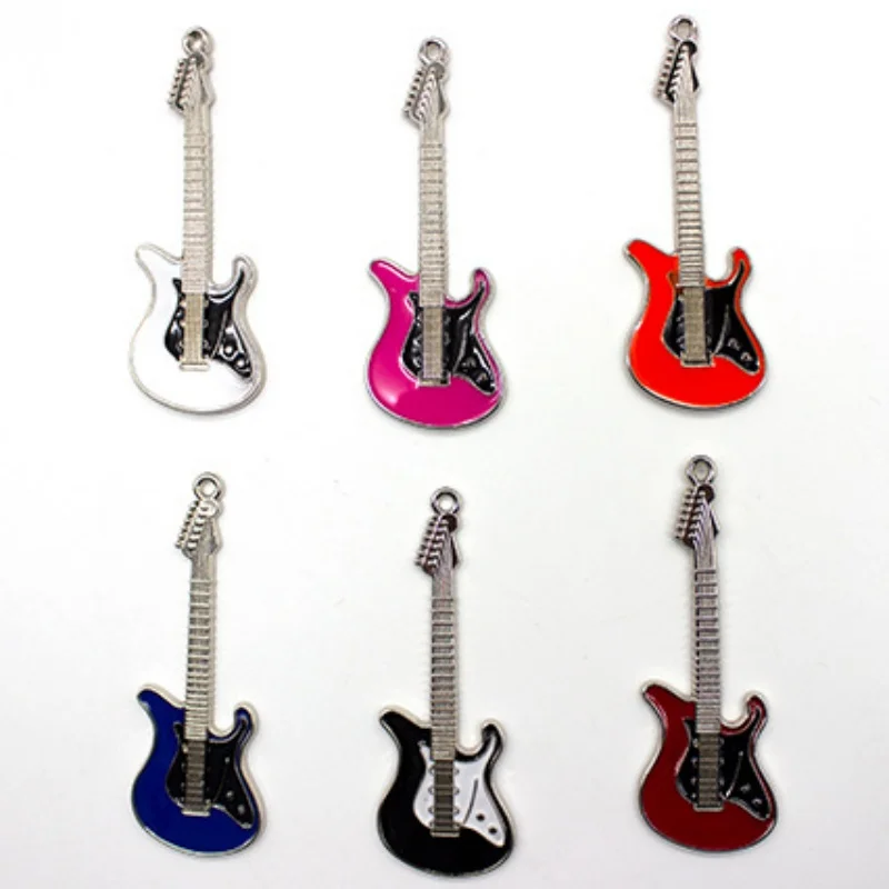 10Pcs Enamel Musical Instrument Rock Guitar Charms Violin Pendant for DIY Bracelet Necklace Handmade Jewelry Making Accessory