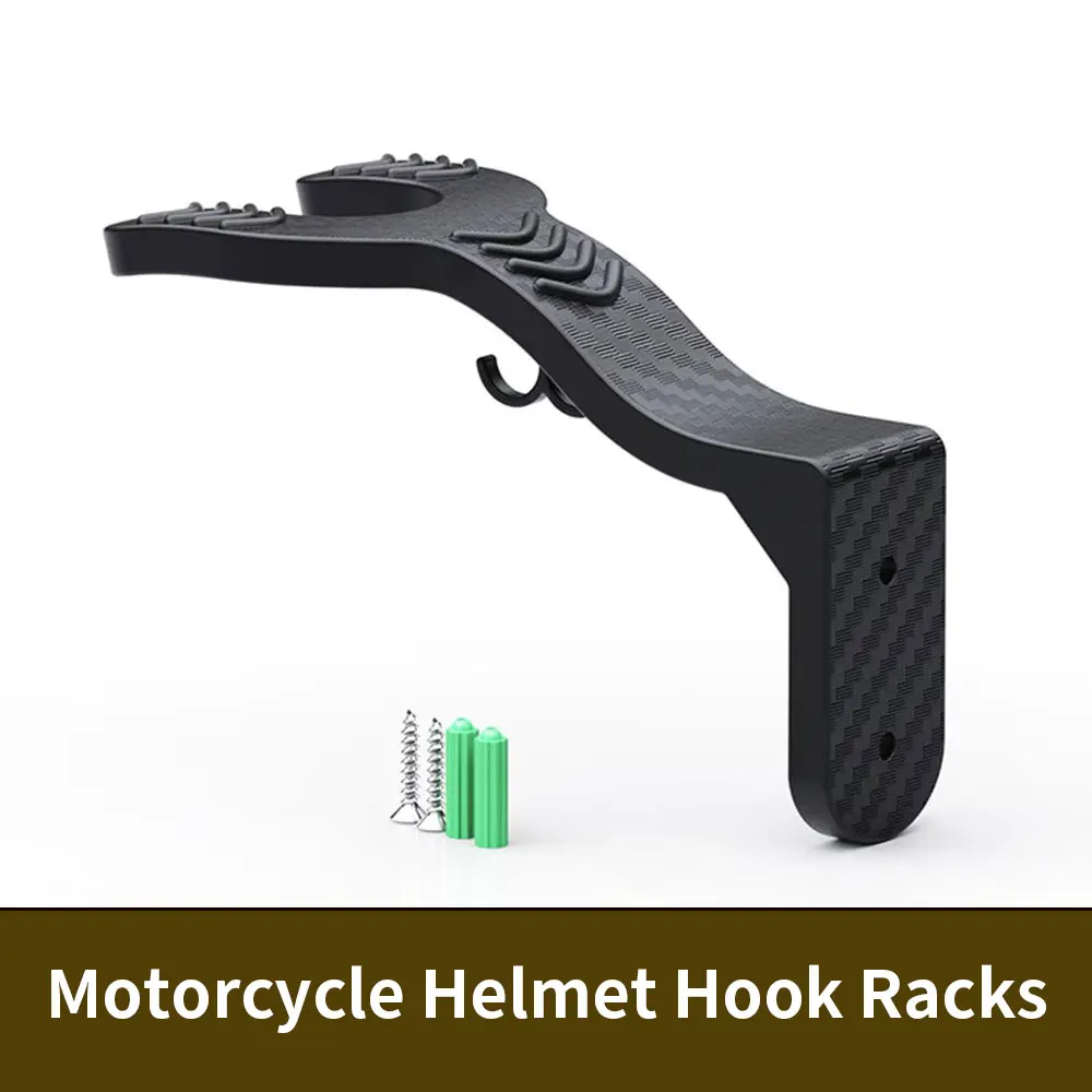 Multifunctional Wall Mount Helmet Holder Rack for Motorcycle Bike ATV Helmet Display Hanger Hook with Installation Hardware