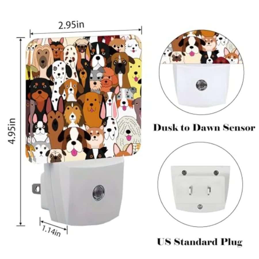 Night Light, Plug Into Wall Decor for Stairway, Hallway, Kitchen, Dusk to Dawn Sensor Nightlights for Boys/Girls/Women/Men Room