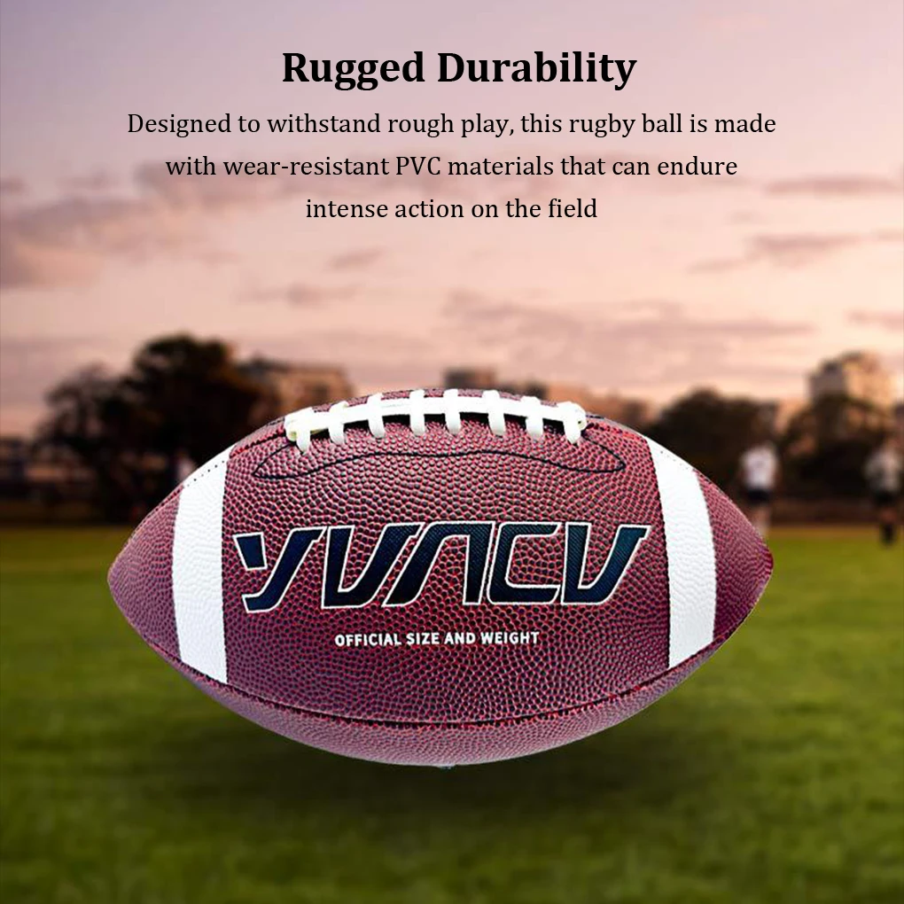 Premium Standard Size 6 Rugby Ball Rugged Durability Unmatched Performance Waterproof PVC brown white size  6