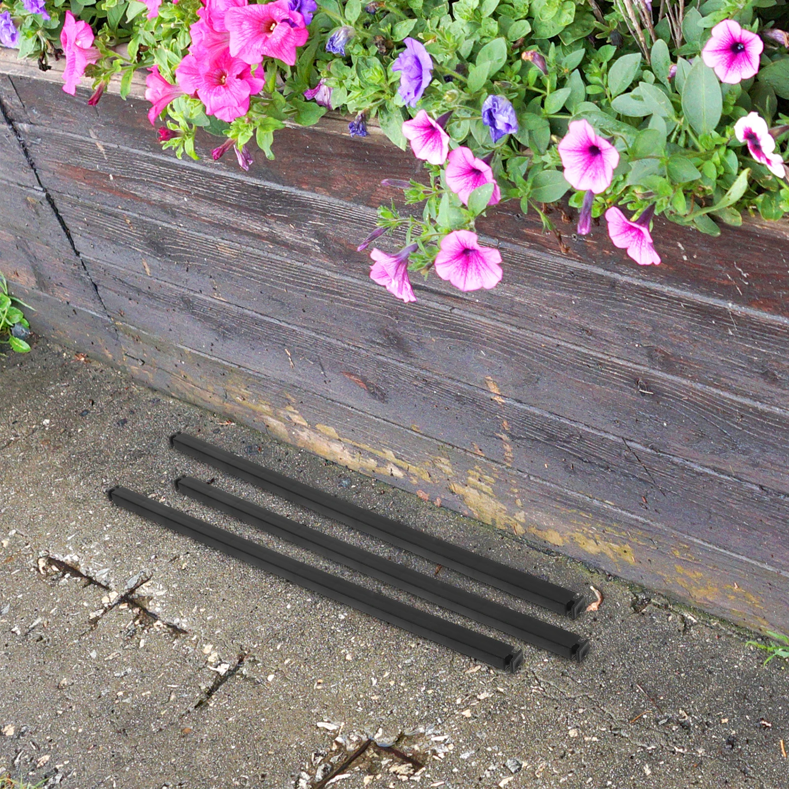 

4 Pcs Balcony Vegetable Box Accessories Patio Garden Planter Planters Cucumber Bracket Black Deck