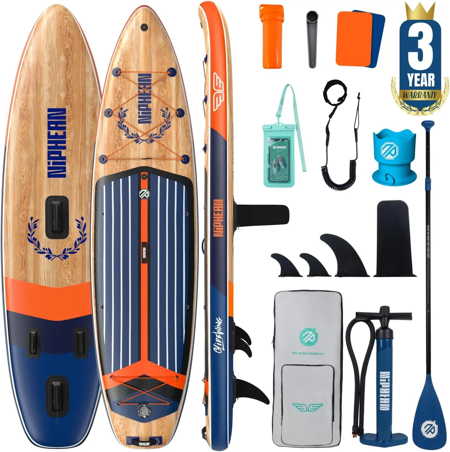 (Extra Large) Inflatable Paddle Board, SUP for 2+1 People/Family 500lbs Capacity Stand Up Paddle Board with SUP Accessories