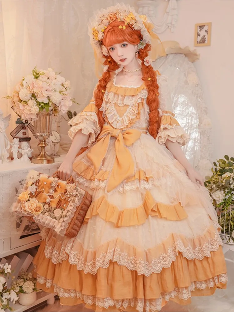 

Elegant garden style little daily short-sleeved dress