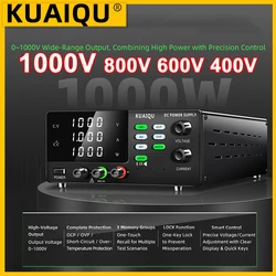 KUAIQU 1000V 1A 1000W High-Voltage DC Lab Power Supply 800V 600V 400V Pressure Resistance Test Bench Source OCP OVP for Plating