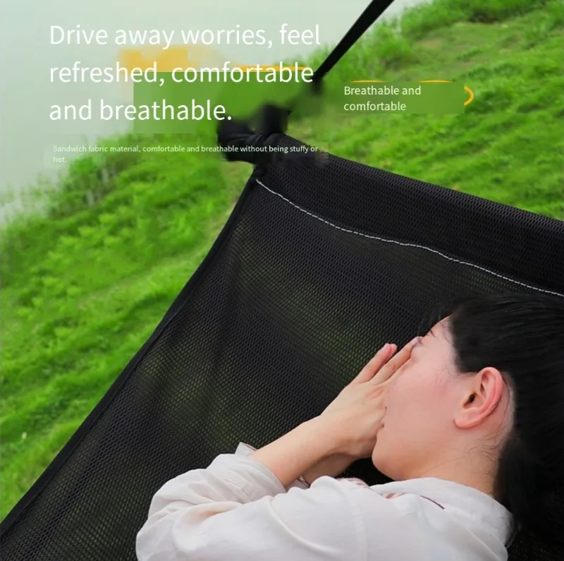 Thickened Anti-rollover Camping Hammock - Breathable Mesh Single Double Hammock Swing for Outdoor Picnic Indoor Dorm Use