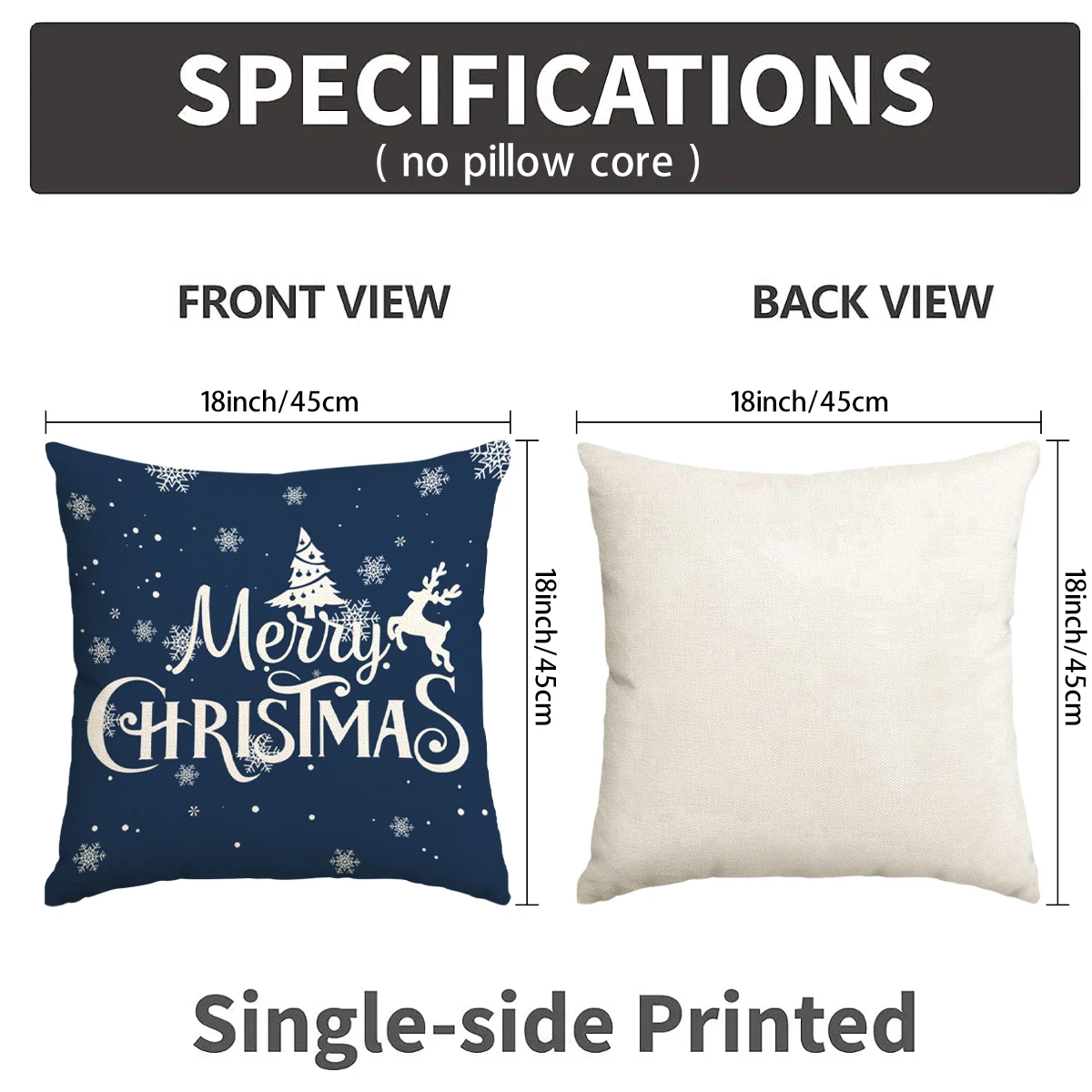 Set of 4 Christmas Throw Pillow Covers, 18