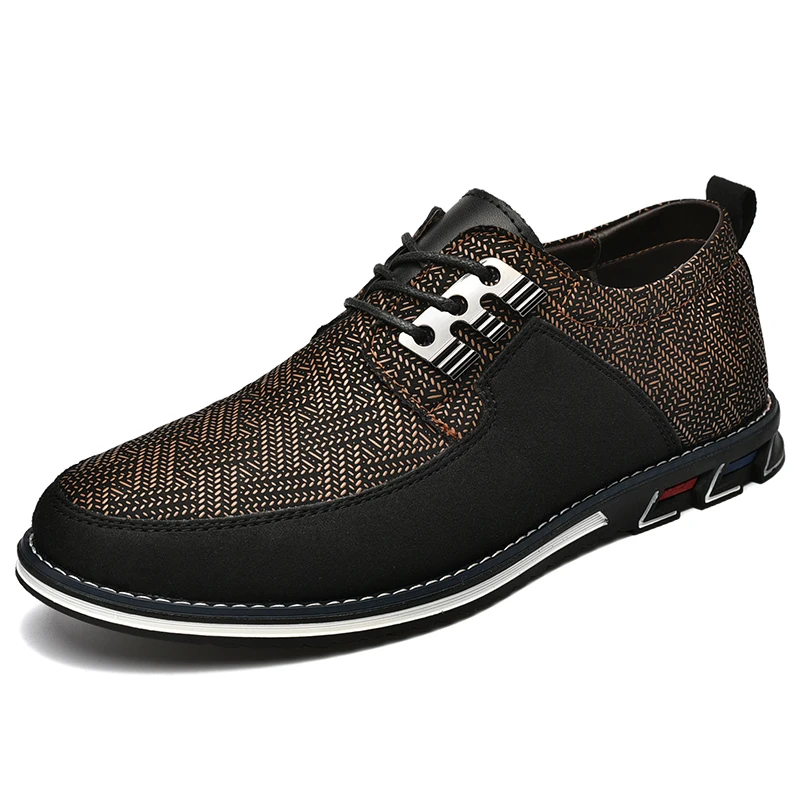 

2025 Summer Autumn Leather Men Shoes Casual Shoes Lace-Up Loafers Business Wedding Dress Shoe Big Size 38-48 Botas Para Hombre