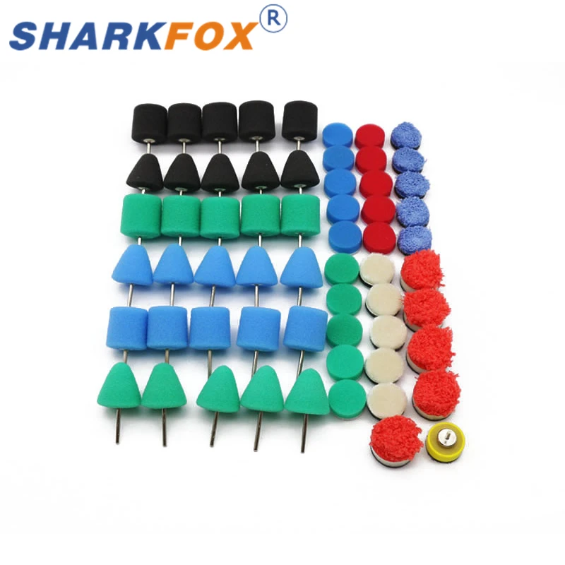 Sharkfox 1inch Mini Polishing Kit For Car Beauty Detailing Polisher Extention Tools Car Polishing Pad Kit for Rotary Polisher