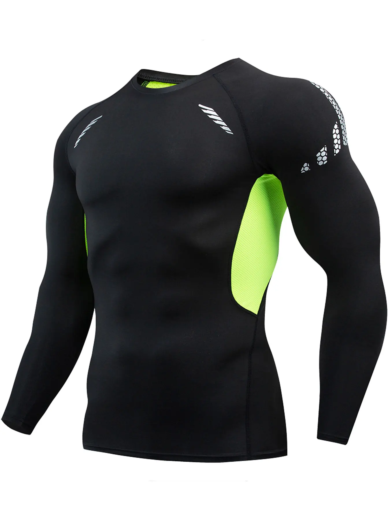 Solid Compression Shirts Men Long Sleeve Athletic Moisture Wicking Baselayer Undershirt Gear Tshirt For Sports Workout