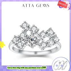 ATTAGEMS Moissanite Ring D Color 1.5ct Excellent Round Shape 5mm 925 18K Real Engagement Wedding Rings For Women Fine Jewelry