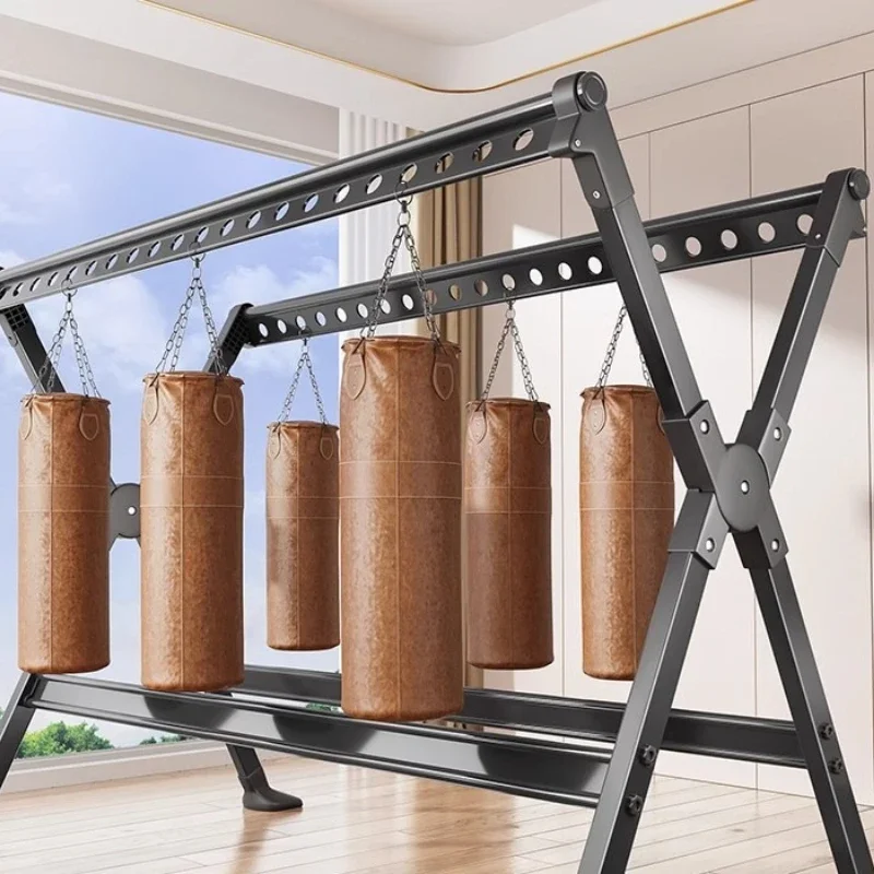 Telescopic clothes drying rack, balcony, household folding floor standing, indoor and outdoor adjustable clothes drying pole