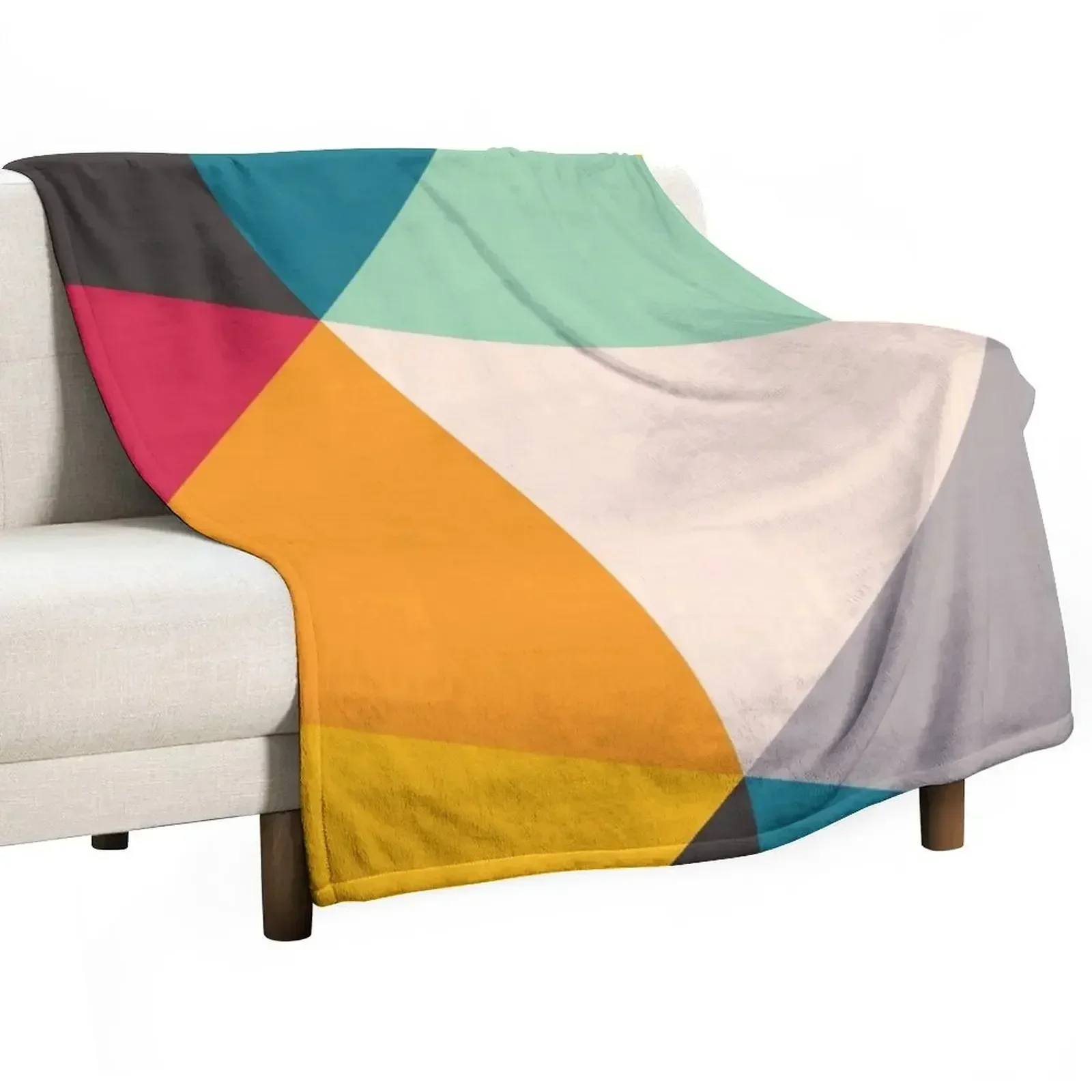 Colourful Geometric Triangles (2012) Throw Blanket blankets and throws Sofa Throw Blankets