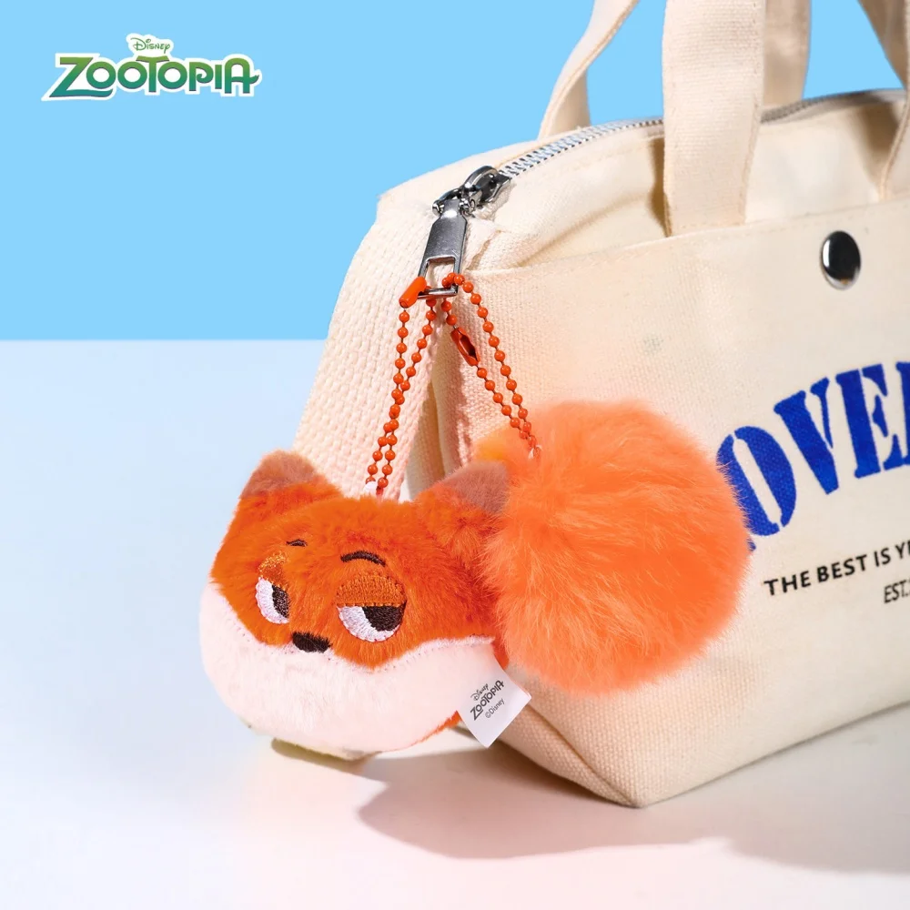 Genuine Disney Zootopia Pom Ball Plush Character Bag Charm Cute Hanging Ornament for Handbag Tote Backpack Car Mirror Decor - view 3