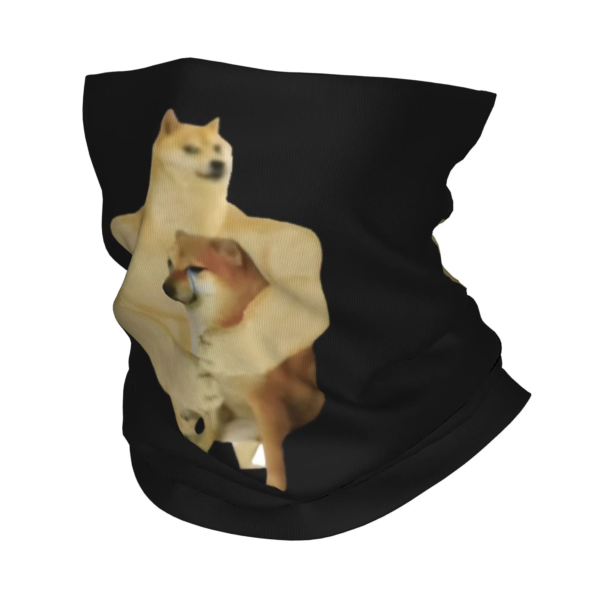 Doge Shiba Inu Memes Bandana Neck Gaiter Printed Wrap Scarf Multifunction Face Mask Running Unisex Adult Windproof