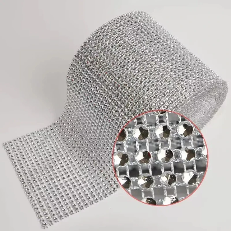 1yards/lot 24Rows Rhinestones Ribbon,24Rows Rhinestone Mesh Fabric,Bling Rhinestone Ribbon Roll For Wedding Decoration
