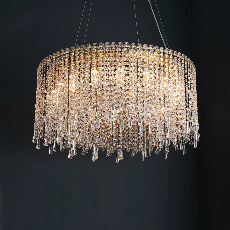 

Luxury crystal chandelier, round D60/D80/D100CM, oval, with LED bulb, height adjustable, galvanic chrome