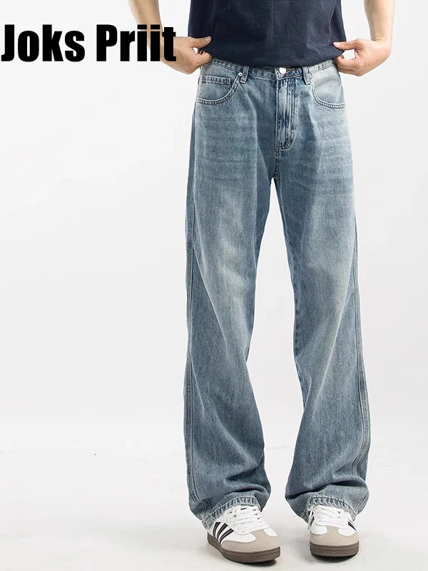 Lichtblauwe casual losse herenjeans Joks Priit25-serie middelhoge taille rechte pijpen losse pasvorm Amerikaanse Sle zomerjeans
