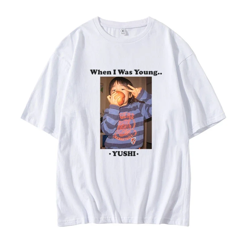 NCTWISH-Konzert, wenn ich jung war, mit dem gleichen lockeren Sommermode-Damen-T-Shirt aus Baumwolle mit kurzen Ärmeln und Rundhalsausschnitt