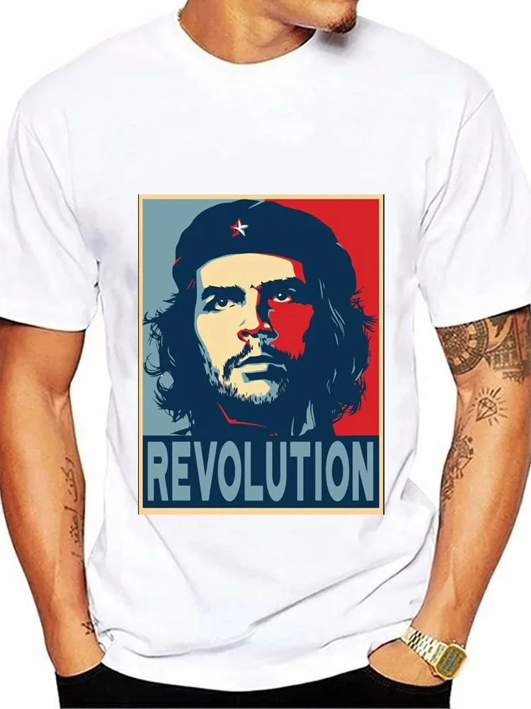 Men\'s Summer Che Guevara White T-shirt Independent Cool Strong and Unyielding Spirit T-shirt Hipster Fashion Streetwear Tees Top