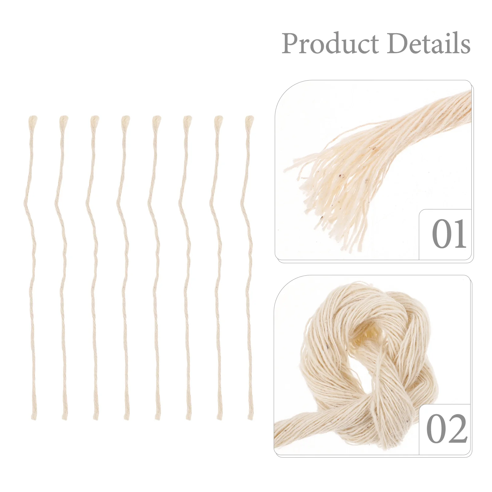 

8Pcs Lamp Wick Hemp Rope Knitted Replacement Accessory for Oil Lamps Alcohol Burners Lanterns Camping Use