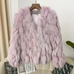 New Fashion Winter Warm Fur Women Coats Tassels Natural Fox Fur Coat Thick Jackets Hot Sales New Real Fox Fur Jackets