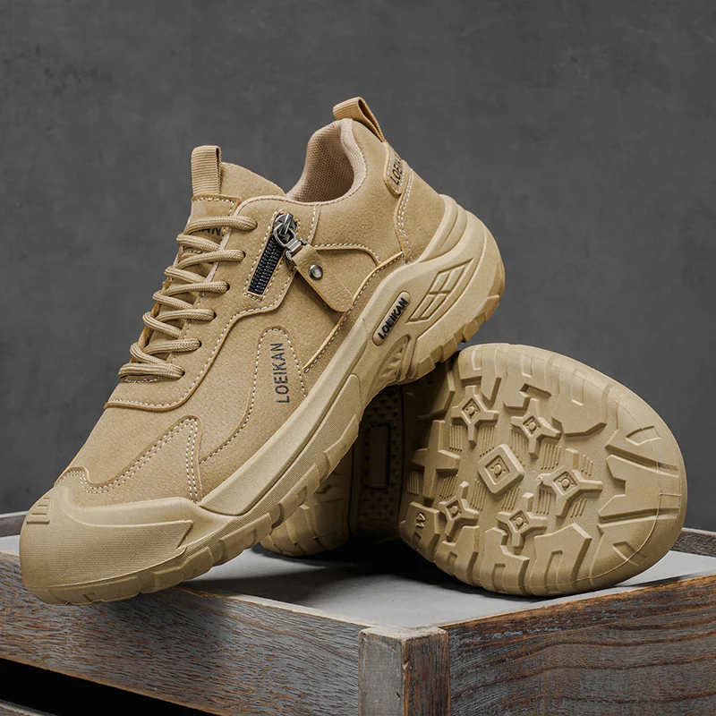 

Мужские походные кроссовки LOEIKAN на молнии, нескользящие, износостойкие, для активного отдыха и работы на открытом воздухе