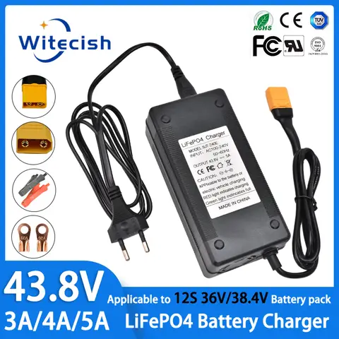 12S 43.8V 3A A4 5A Lifepo4 충전기 12S 36V 38.4V 인산철 배터리 충전기용 고속 냉각 팬 장착