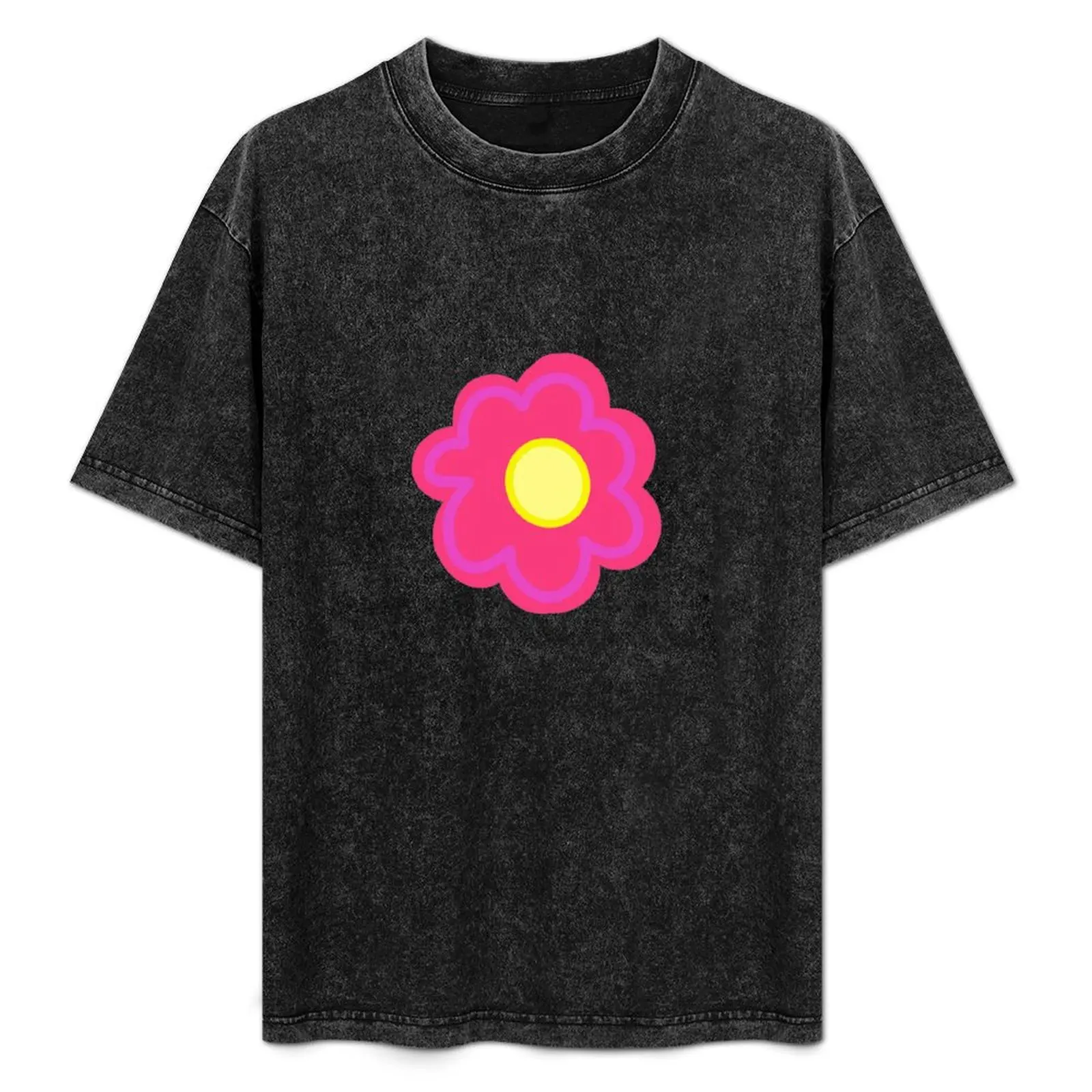 Retro Flower T-Shirt Comfortable Basic Crew Neck Tee