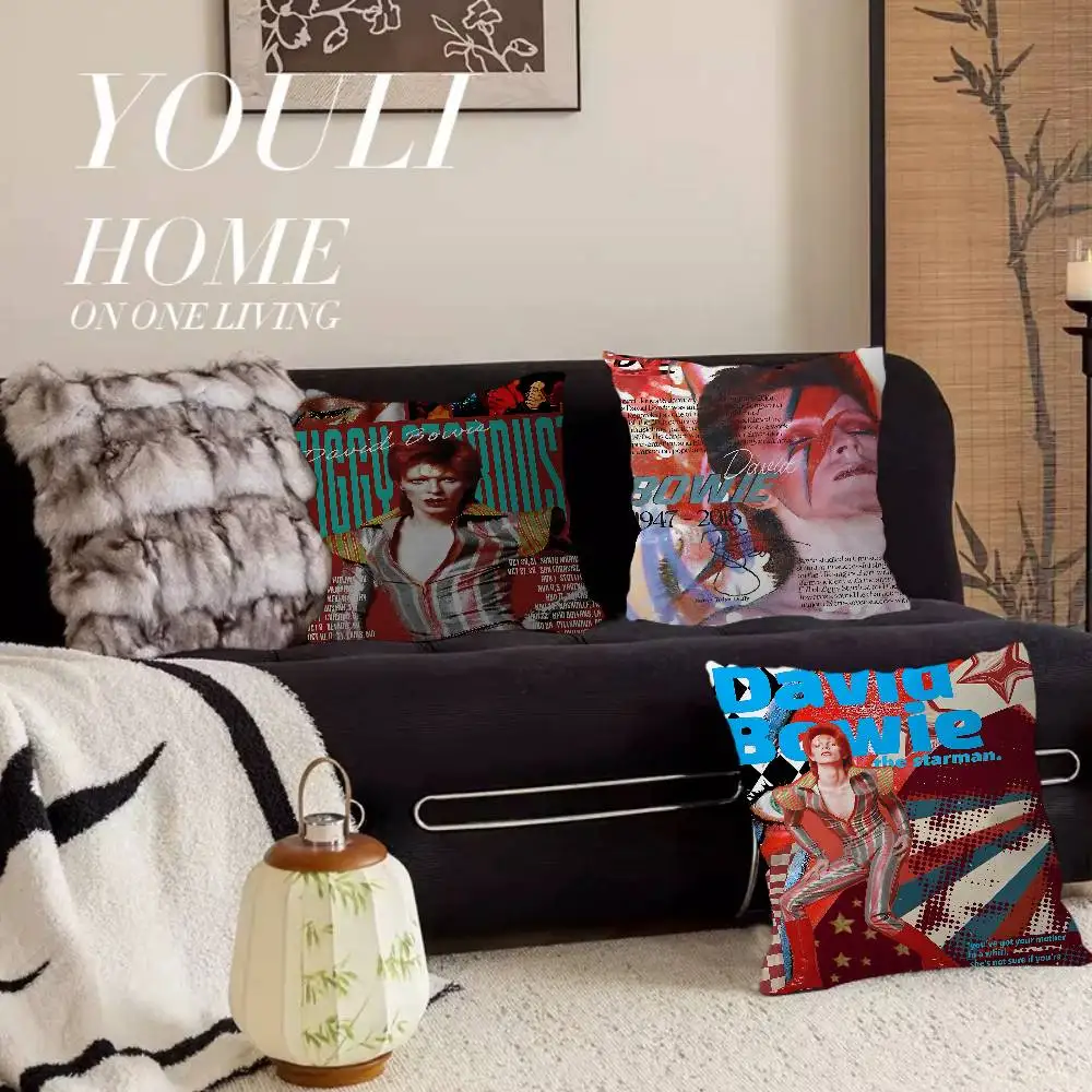 Musician D-David B-BowieS Cushion Cover Car Throw Pillow Case For Sofa Car Christmas Gift 40x40cm 45x45cm