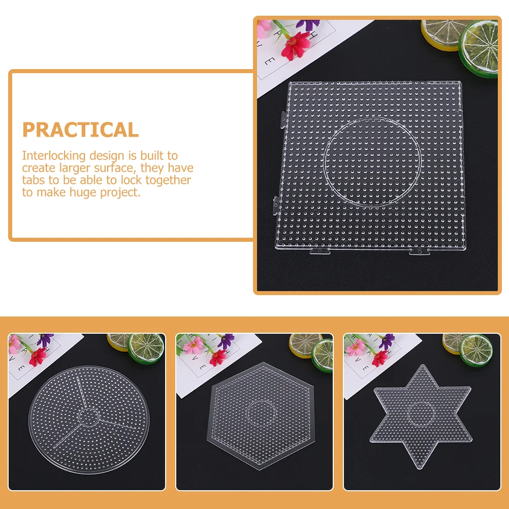 4 Pcs 5mm Spelling Bean Template Square DIY Fuse Beads Boards Decorative Crafts Snow Pegboards For Teens