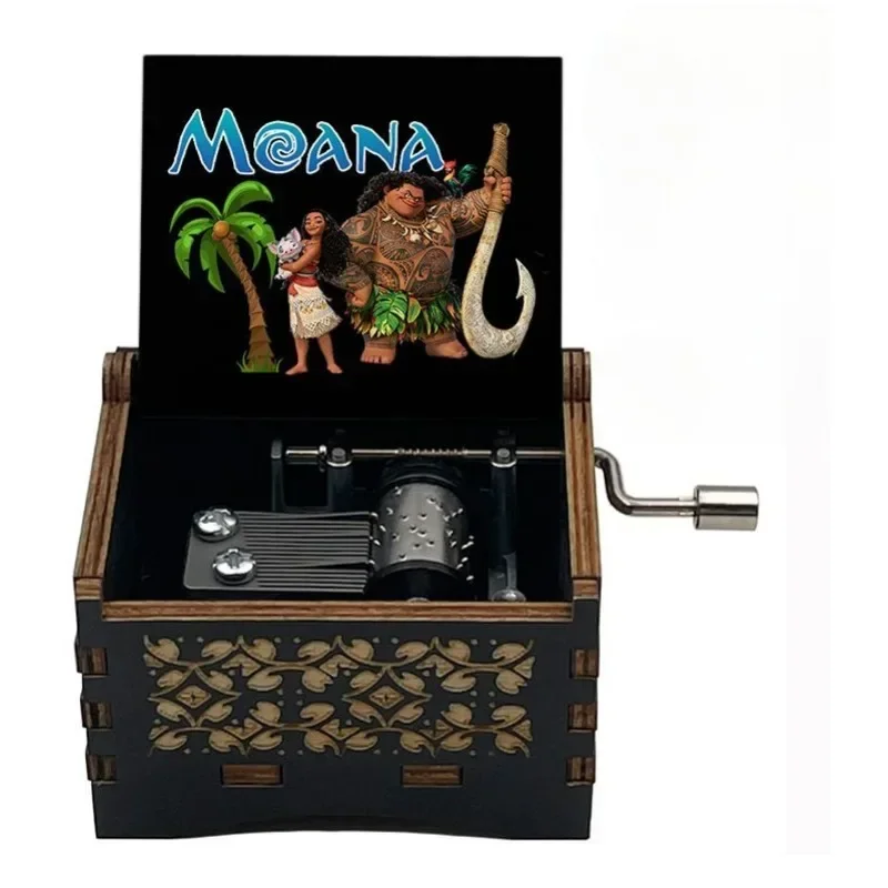 Moana Maui Hei Hei Pua الرسوم المتحركة الطرفية الإبداعية الكرتون المطبوعة خشبية مكرنك صندوق تشغيل الموسيقى عالية المظهر هدية عيد ميلاد