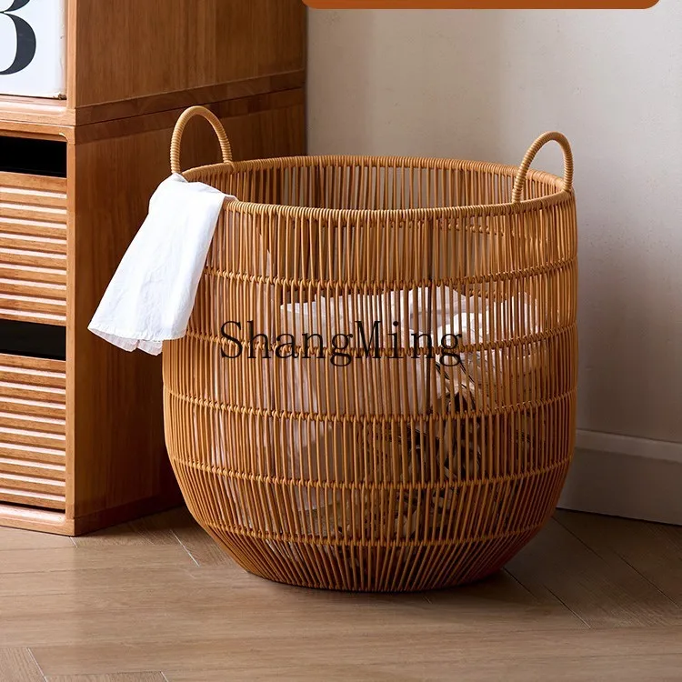 

SM rattan dirty clothes basket rattan dirty clothes storage basket household hotel towel waterproof dirty clothes basket