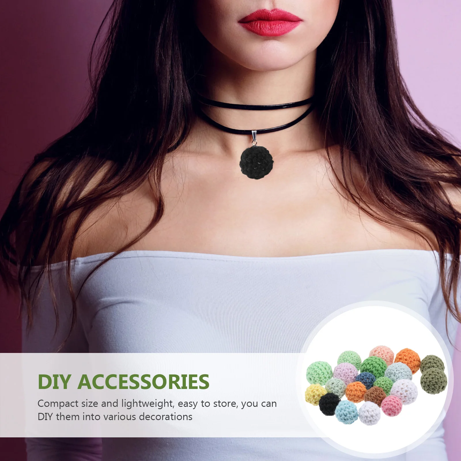 20 قطعة DIY بها بنفسك الكروشيه الحياكة الخرز 16 مللي متر 20 مللي متر خيط القطن المستديرة الكرة ديكور المواد للمجوهرات اليدوية الحرفية حلية رائعة #1