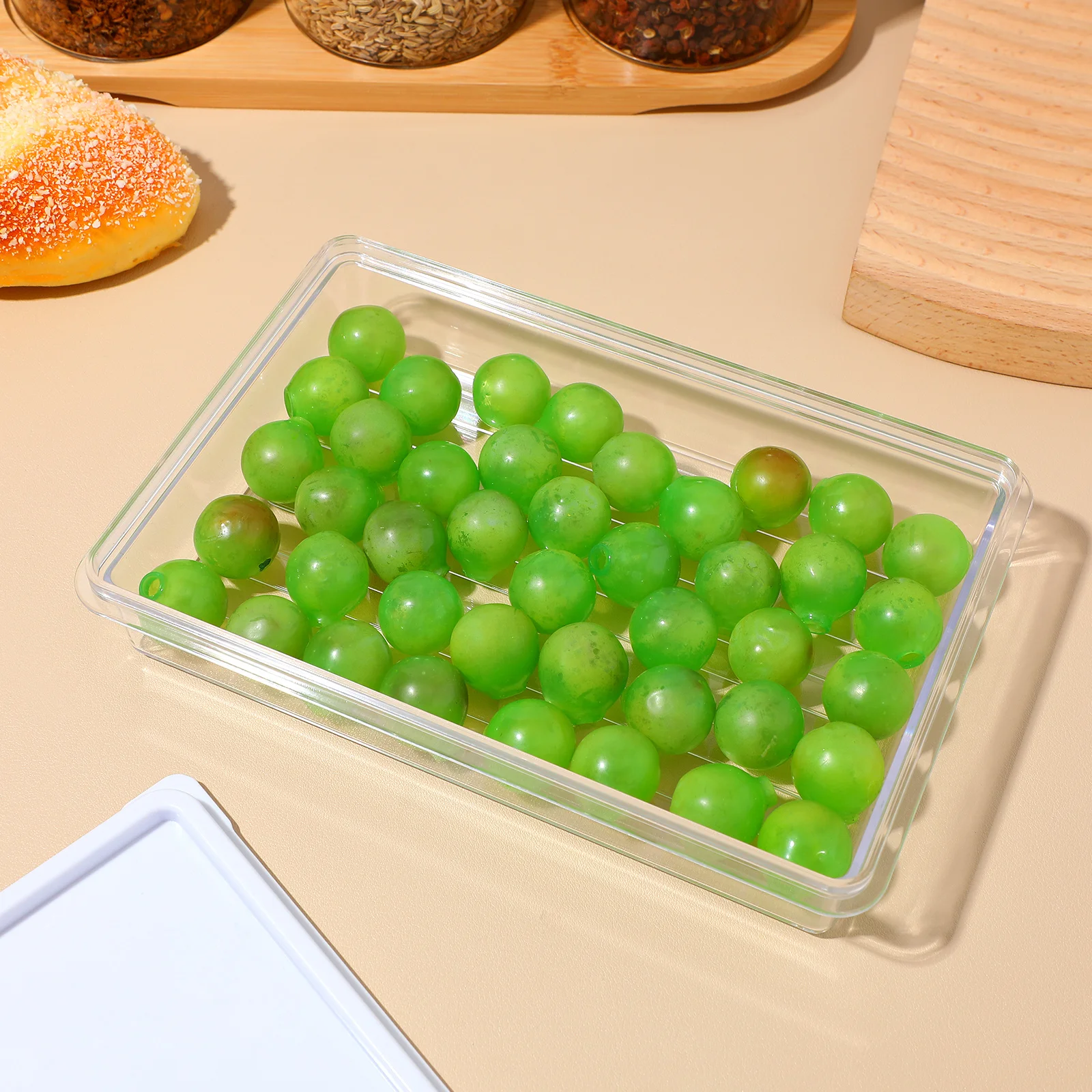 

Clear Food Container for Refrigerator Bacon Saver Meat Storage Box Airtight Produce Keeper Small Fridge Storage Solution