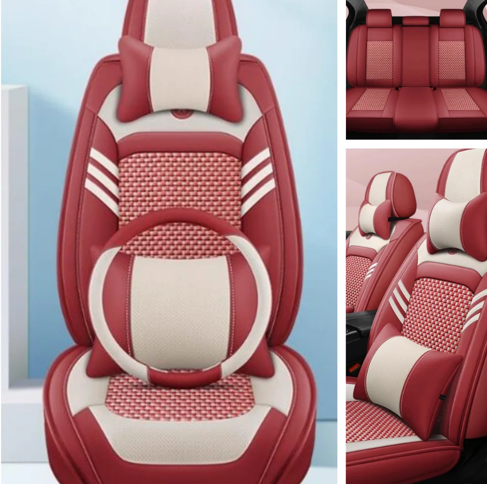 

Front and Back car seat covers + Steering wheel cover for Mazda 6 2024-2011 Good quality breathable seat cushion seat case