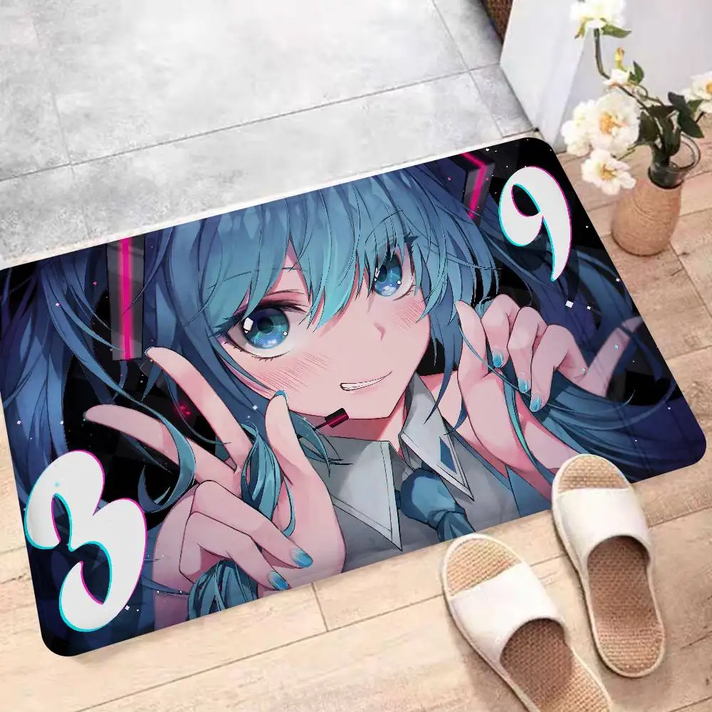 Girl Cartoon H-Hatsunes M-Miku Room Mats Nordic Style Home Doormat Bathroom-Toilet Mats Bedroom Hotel Decor Mat