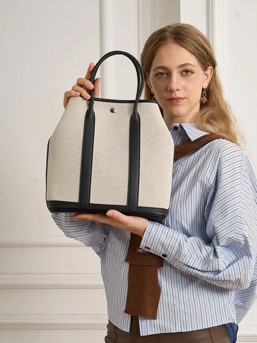 Sac à bandoulière en toile de grande capacité pour femmes, fourre-tout en cuir véritable imprimé jardin Vertical pour ordinateur portable, pour bureau, élégance professionnelle