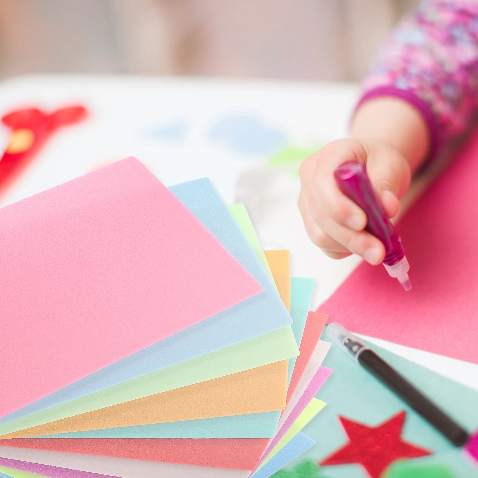 

10 Sheets A4 Colored Blow Molded Foam Paper Kids Craft Molding Printmaking Supplies Plastic Sheets DIY Projects