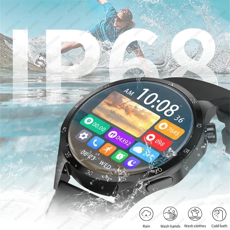 2024New GPS Track Rugged Military Smart Watch Men AMOLED HD Screen IP68 Waterproof NFC Bluetooth Call SmartWatch For Android IOS