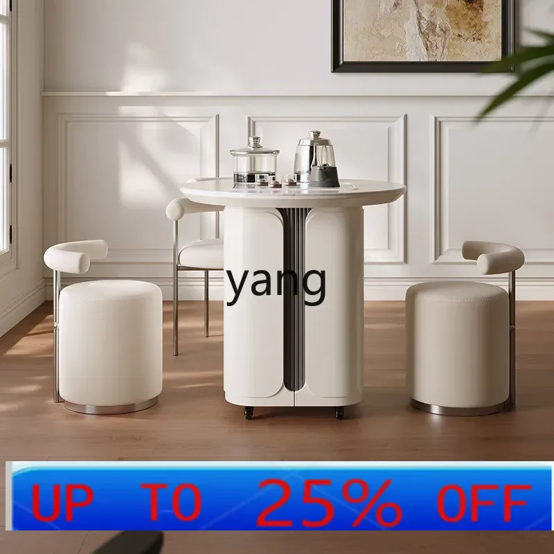 

LH movable tea table balcony small tea table household small tea cart table and chair combination