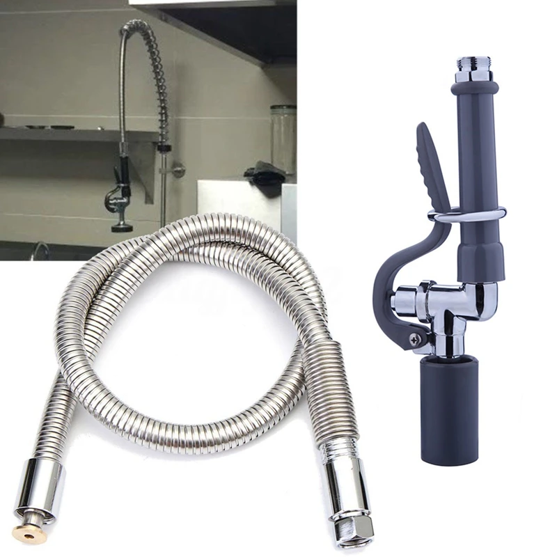 Commercial Kitchen Prerinse Faucet Tap Spray Head Sprayer With Flexible Hose