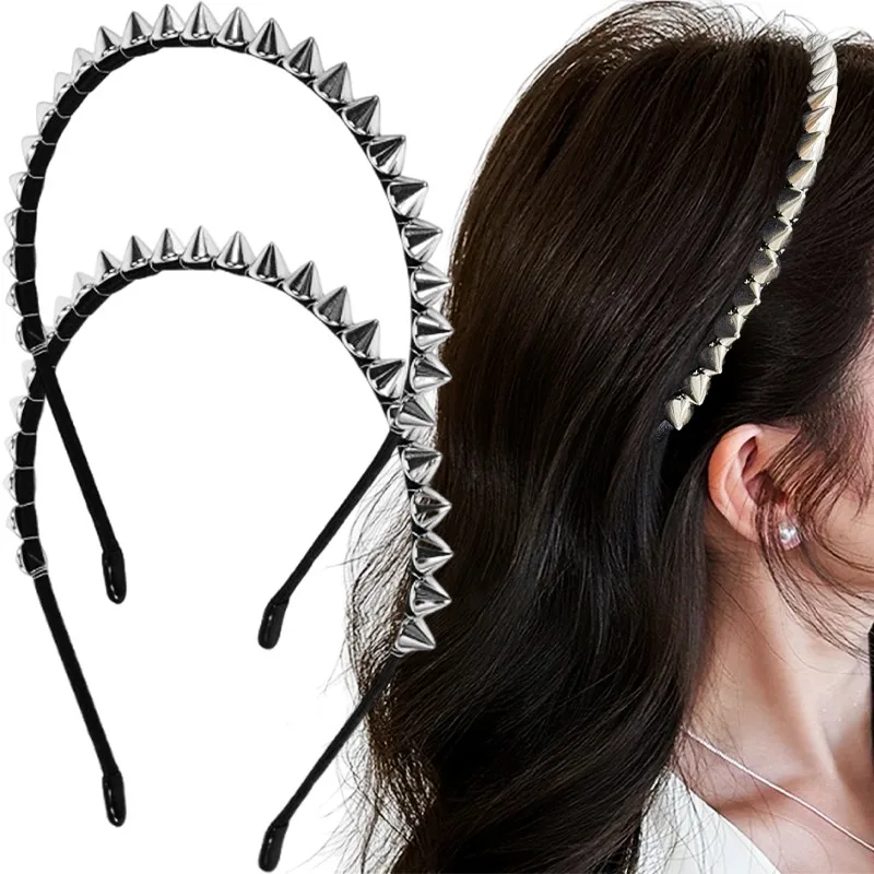 

Metal Stud Headband Punk Gothic Headwear Hairhoop for Women Men Spiked Rivet Hair Band for Cosplay Rock Music Hair Accessory