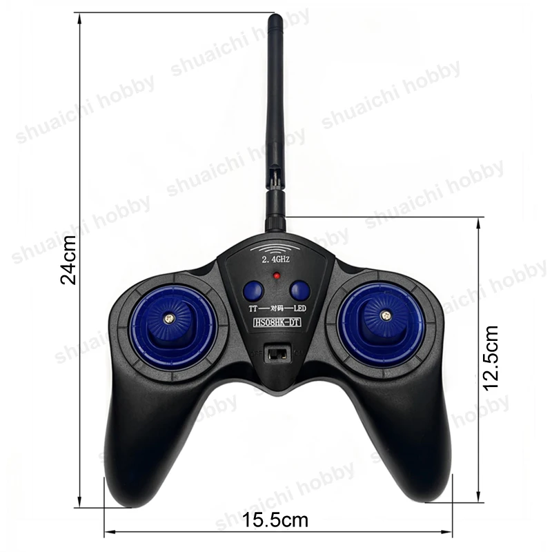 2.4GHz RC รีโมทคอนโทรล ชุด 8 ช่องไร้สายควบคุม 100M พร้อมการควบคุมความเร็วตามสัดส่วนสําหรับ DIY รถถังรุ่น