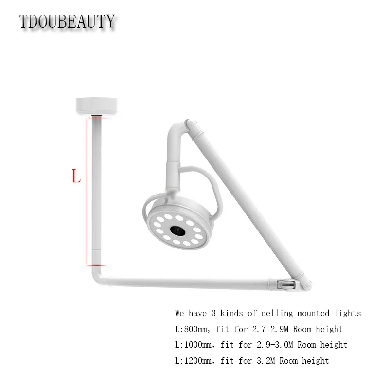 TDOUBEAUTY 36W KD-2012D-1 Ceiling Mounted LED Surgical Medical Exam Light Shadowless Lamp Animal Office Treatment Lighting