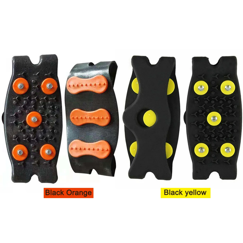 1 Pairs 5-Stud Snow Ice Claw Anti Slip Climbing Crampons Grips Unisex Shoes Boots Covers Outdoor Chain Shoe Spikes for Winter