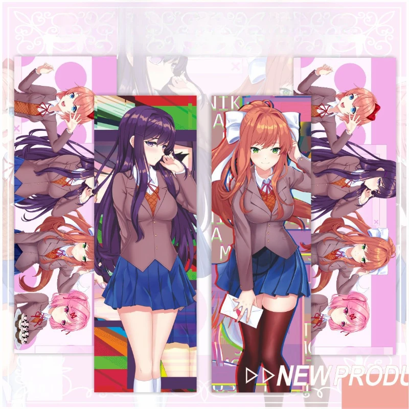 

Yuri Monika Popular Game 2D Peripheral Bookmarks and Laser Tickets School Supplies Comic Exhibition Gifts Pretty Stationery