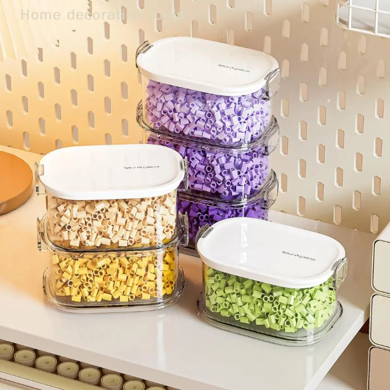 

Large Capacity Stackable Fuse Beads Storage Box With Lid Dust-proof Transparent Perler Bead Picking Box Small Item Storage Box